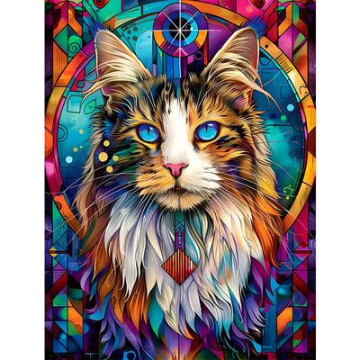 5d DIY Diamond Painting Cross Stitch Cartoon Colored Cat Animals Diamond Embroidery Mosaic Full Round Drill Home Decor Arts