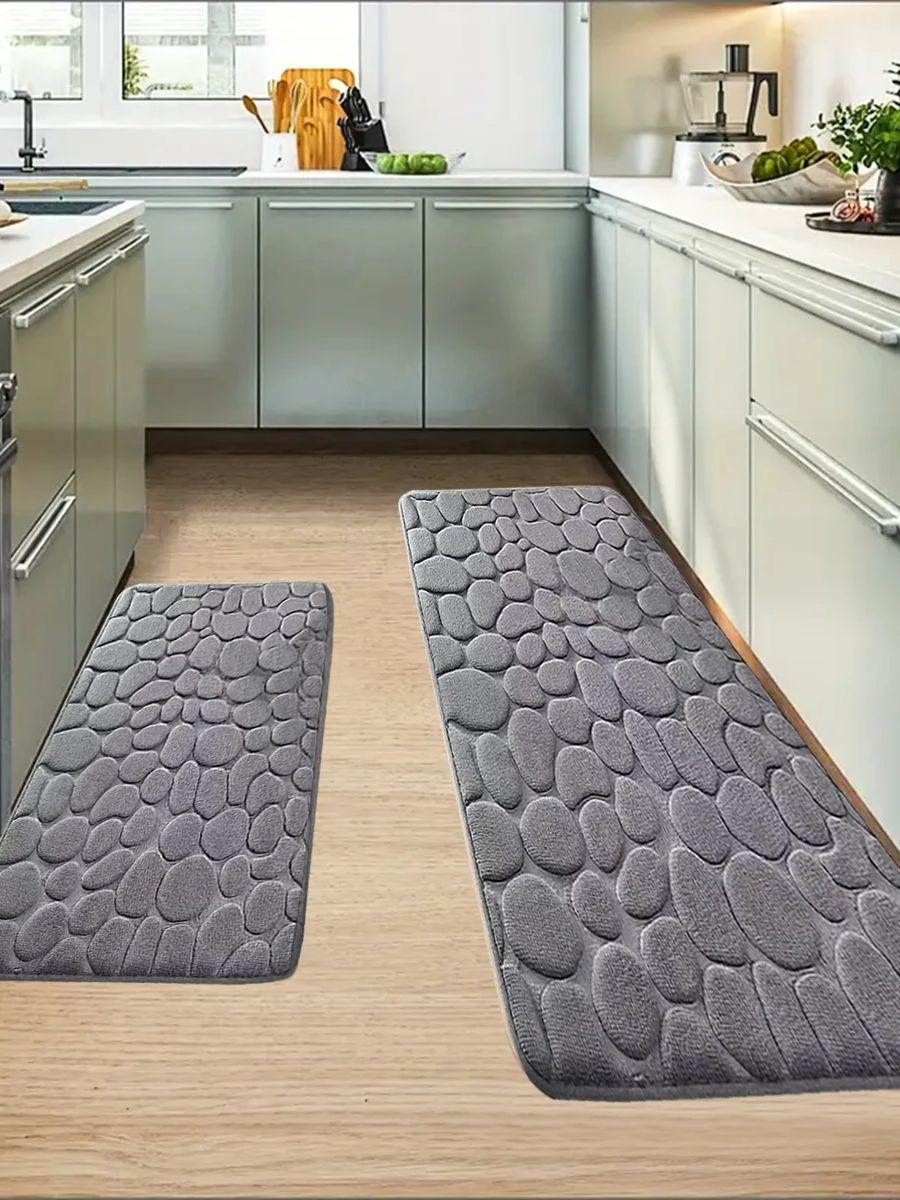 

Large size kitchen carpet non slip absorbent kitchen floor mat floor mat machine washable soft carpet 50cm x 80cm серый