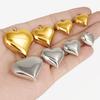 3pcs Gold/Silver Color Love Stainless Steel Heart Charm Pendants For Jewelry Making Supplies Handmade Earring Necklace Materials