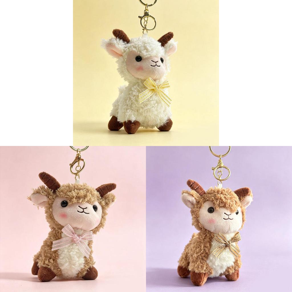 Cute Sheep Plush Keychain With Short Pile Fabric For Kids Adults Gifts