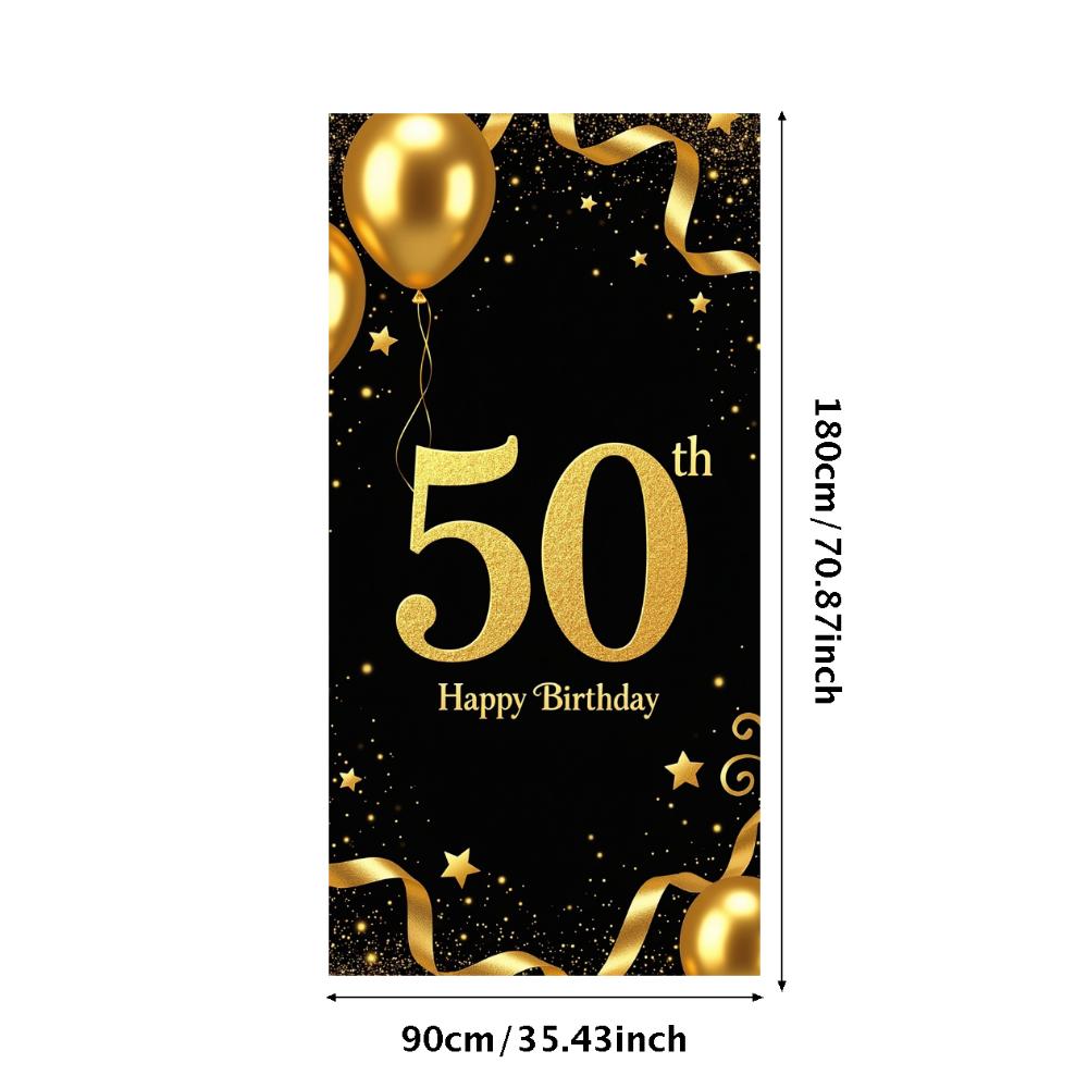 

Decoration Birthday banner 50th Milestone Black Photo prop Elegant Party supplies for Adult birthday