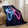 Neon Glow Gaming Controller Design print blanket soft and cozy perfect for the living room bed sofa or a nap,gift