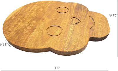 Halloweenské krájecí prkénko, krájecí prkénka ve tvaru lebky z akácie, servírovací prkénko na uzeniny, ideální na krájení masa, ovoce