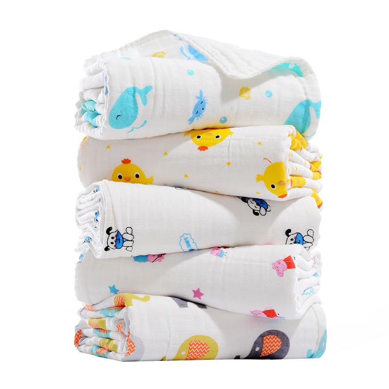 Newborn Six-Layer Cotton Gauze Bath Towel & Swaddle Blanket