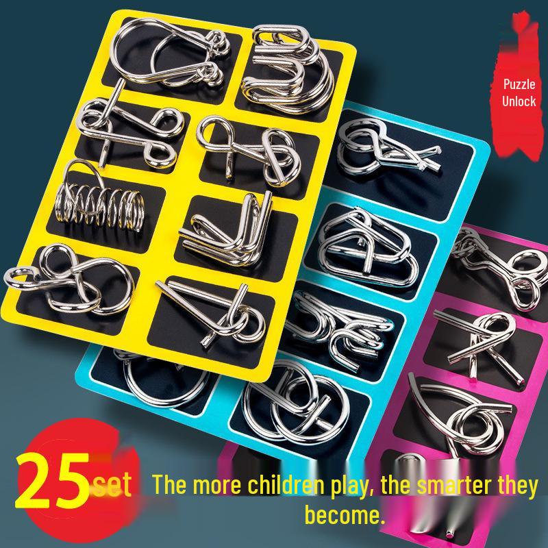 Набор головоломок Любань и Кунмин из 24 штук - Головоломка с девятью железными кольцами A version