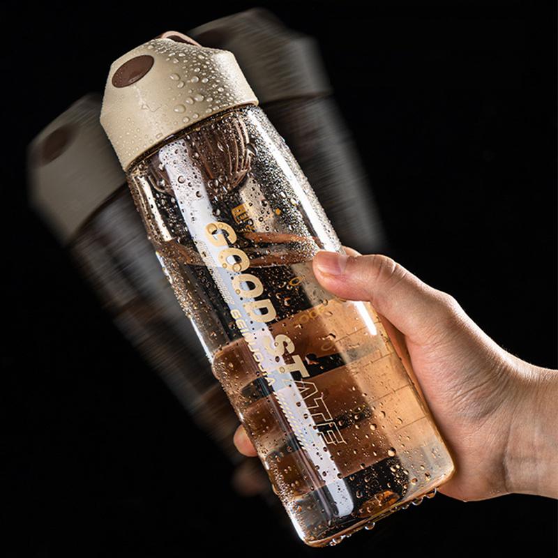 Portable Large Capacity Sports Water Cup For Women Summer Fitness Male Students Simple Plastic With Tea Strainer High Value Cup