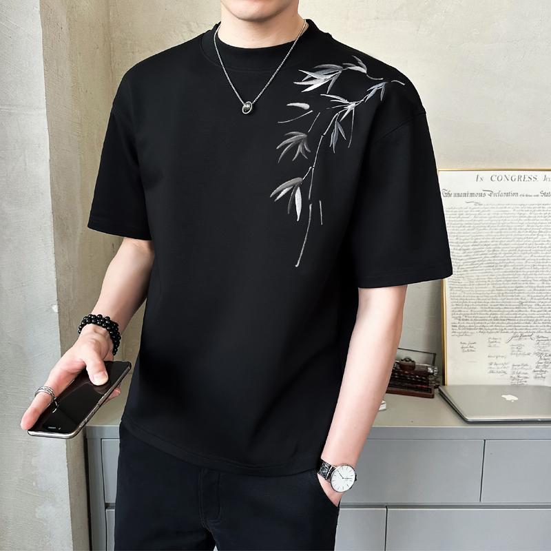 2025 Summer Men's T-Shirt Men Cotton Casual Funny Shirts Men Design Print Loose O-Neck T Shirt Men Half Sleeve T-Shirt Male Tops Tees
