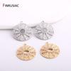 22.5mm* 20mm Gold Plated Brass Inlaid Zircon Round Charms Sun Pendant For Necklace Earrings Jewelry Making Supplies Accessories