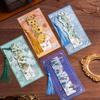 1PC Flower Oil Painting Metal Bookmark Retro Famous Painting Hollow Bookmark With Tassels Student Reading Stationery Gifts