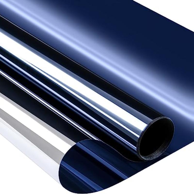 

Темно-синяя серебристая односторонняя оконная пленка для защиты от посторонних глаз днем, статическая, солнцезащитная, светоотражающая тонировка для окон 30x200cm