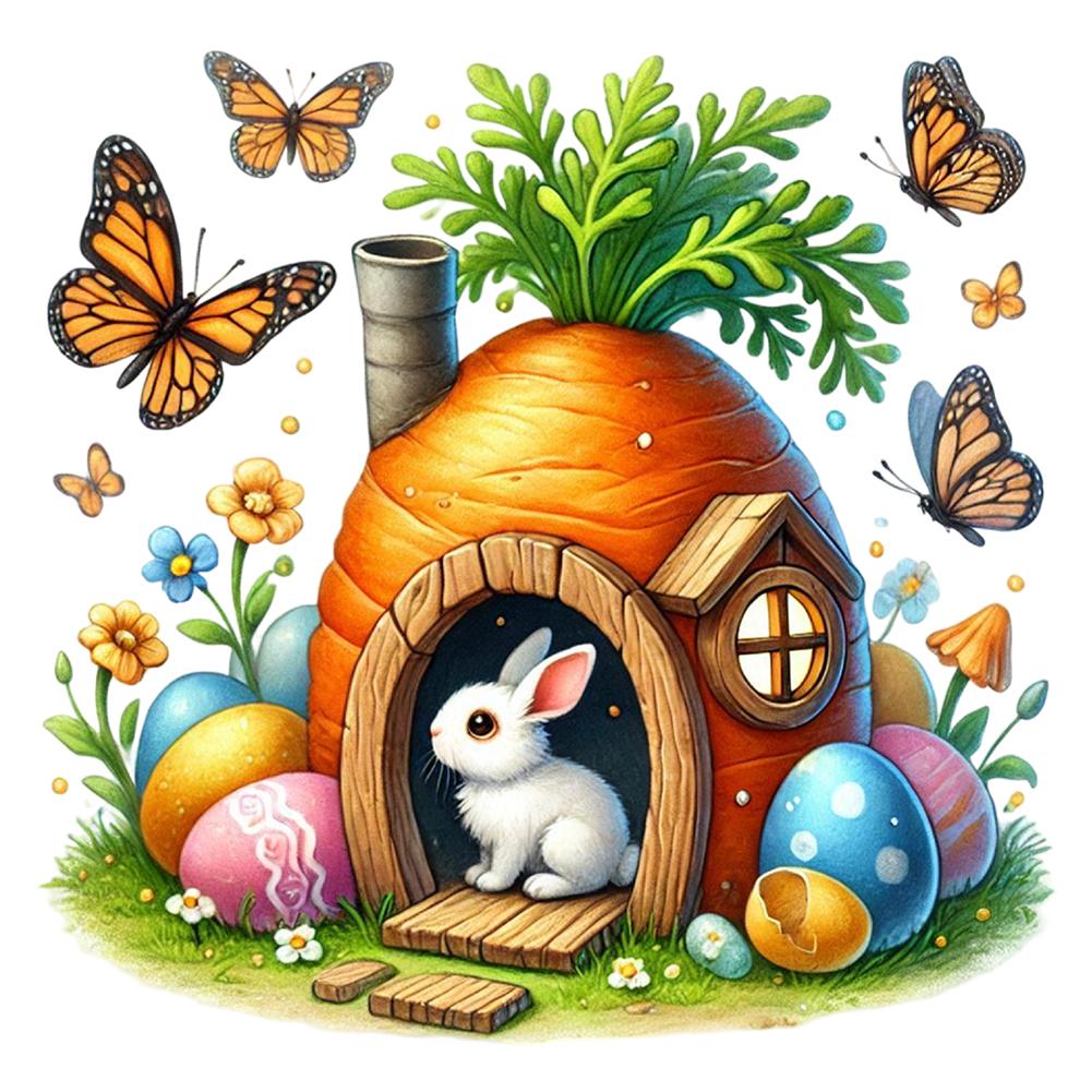 

5D DIY Повний круглий свердлильний алмазний живопис Пасхальний набір Home Decor Art Craft 30x30cm