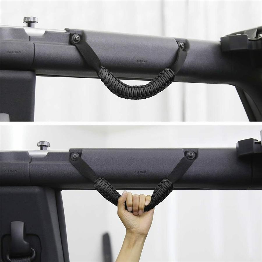 2pcs Black Roll Bar Grab Handles Non-Slip Handle Grip For 2021-2022 Ford Bronco