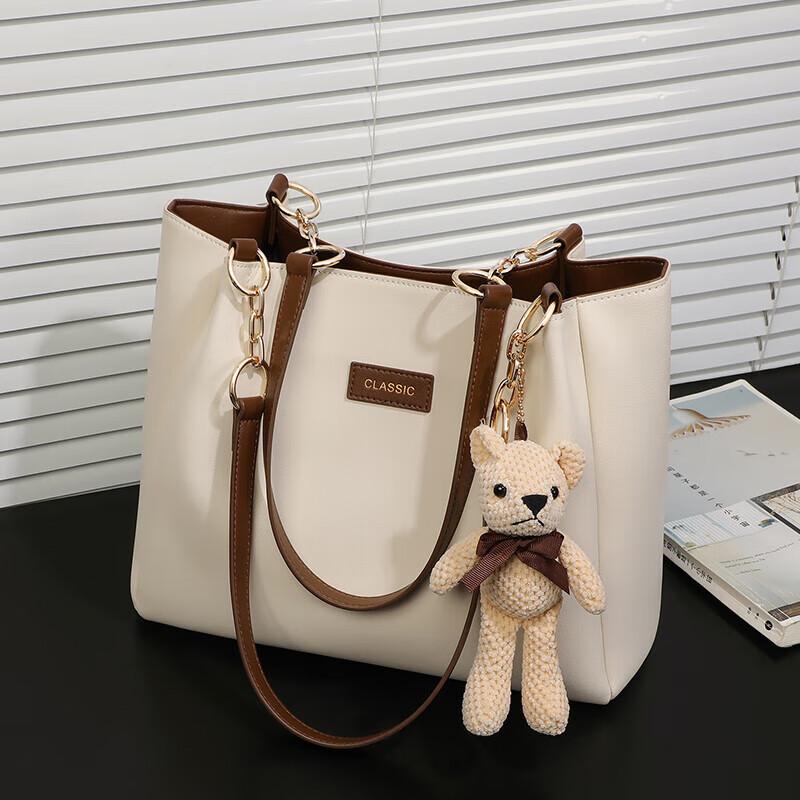 Love Sea Leather Shoulder Bag, Handbag, Women's Tote Bag, Large Capacity, Brown