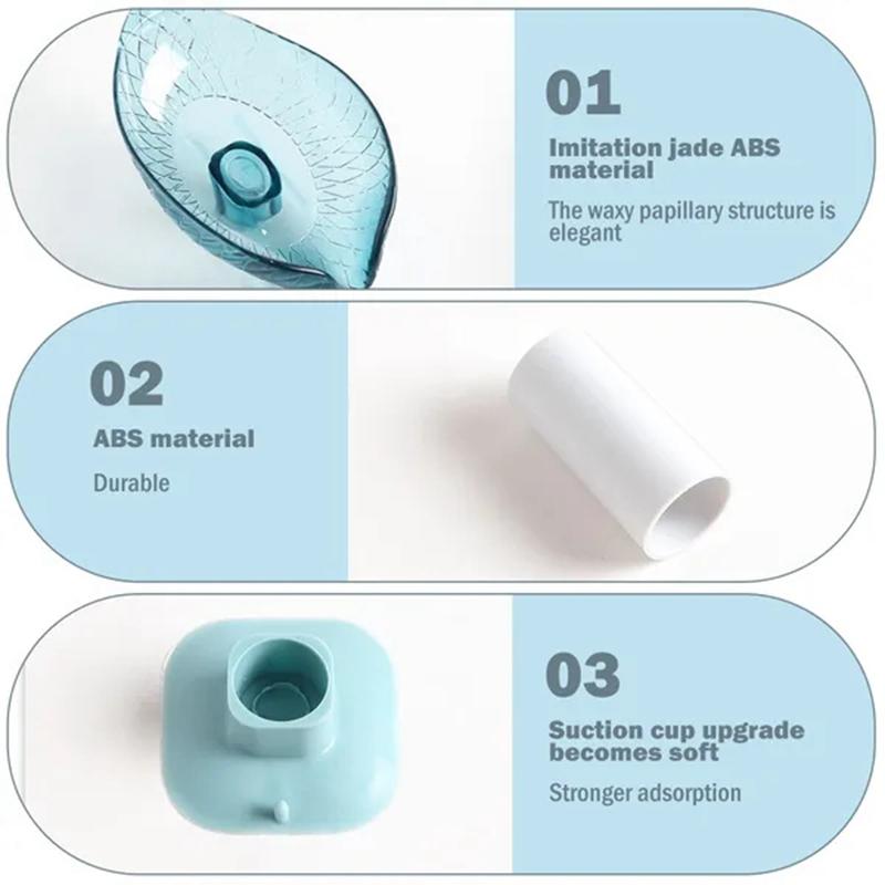 1 Stück Blatt Seifenhalter Saugnapf Seifenschale für Badezimmer Dusche Waschbecken Tragbare Kunststoff Schwammablage Küche Badezimmerzubehör