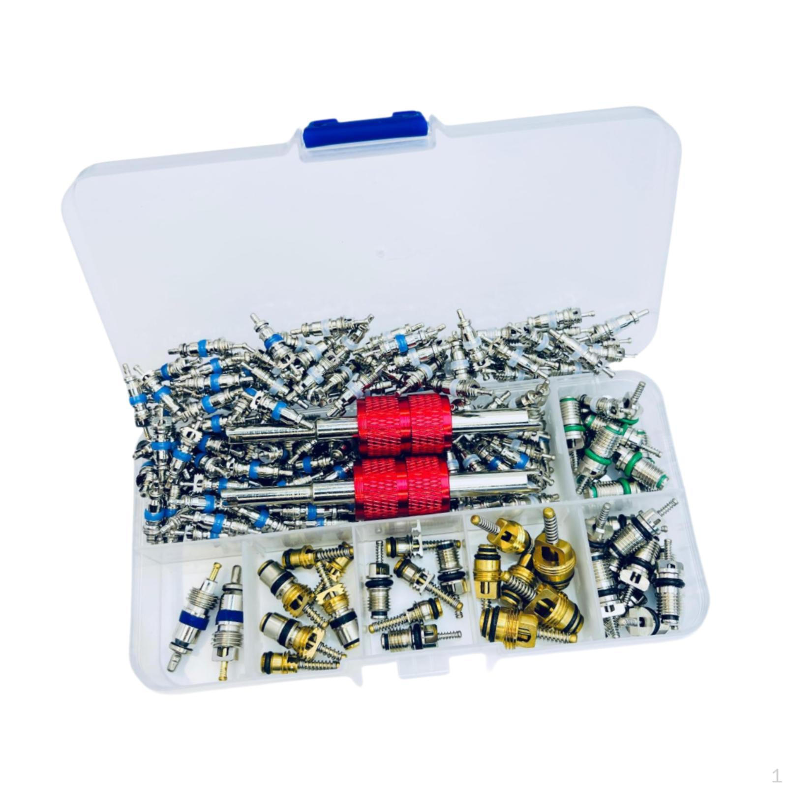 

110 Pieces Air Conditioning Valve Core Accessories Kit High Pressure Replacement Part