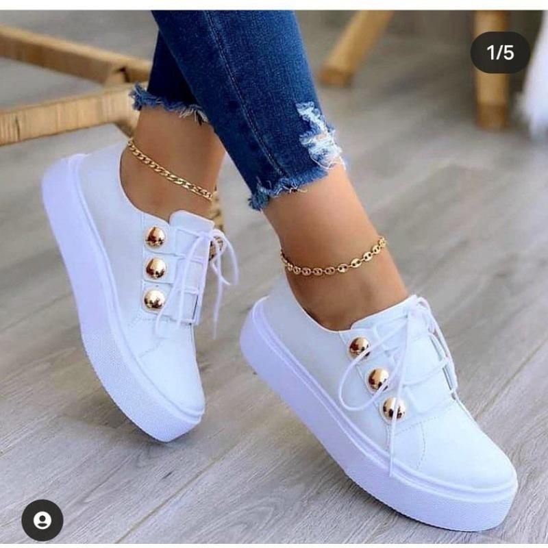 Large Size Casual Single Shoes Women's New Round Head Platform Casual Viscose Shoes Single Shoes Wish