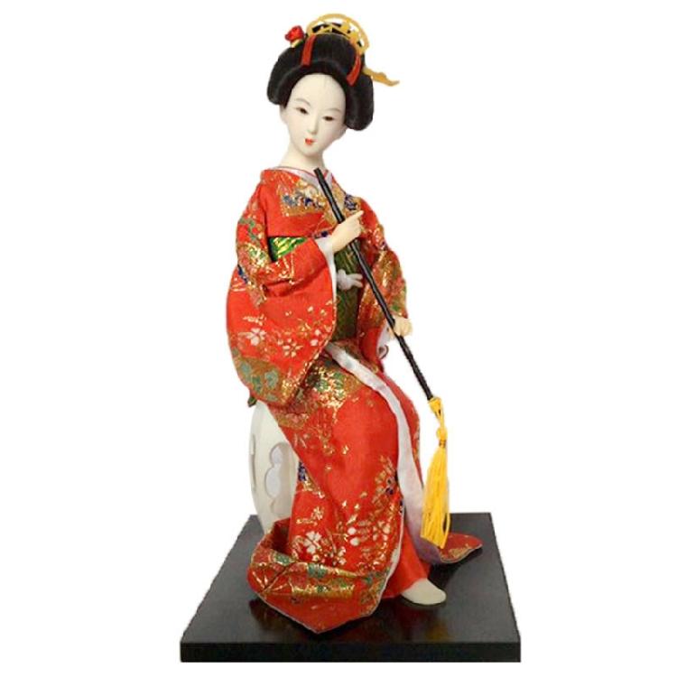 Elegant 12Inch Geisha Dolls with Detailed Painting and Clorhing Japanese Kimono Figure for Cultural Display Ornament