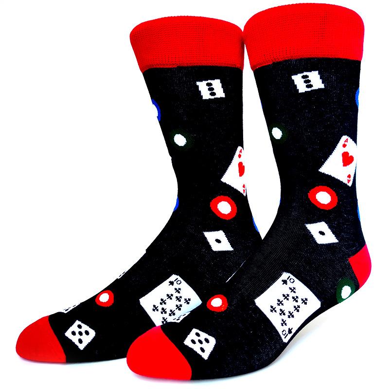 Novelty Happy Funny Men Graphic Socks Cotton Poker Corgi Frog Crazy Burger Piranh Wolf Avocado Eagle Sock