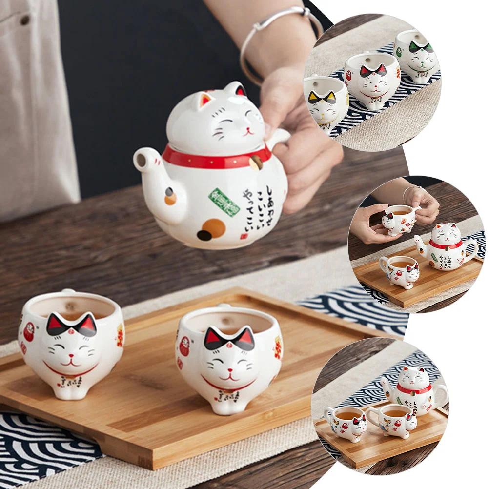 China Cups Made Vintage Infuser Tea Japanese Style Teapot Cat