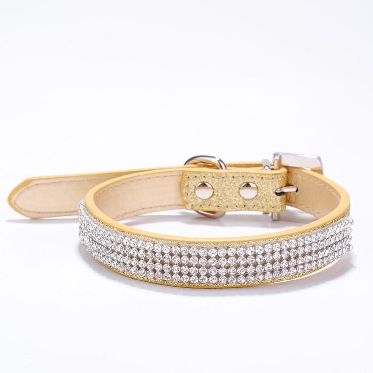 Dog collar Shiny rhinestone Dog collar Soft and comfortable Suitable for large, medium and small dogs Fashion pet collar