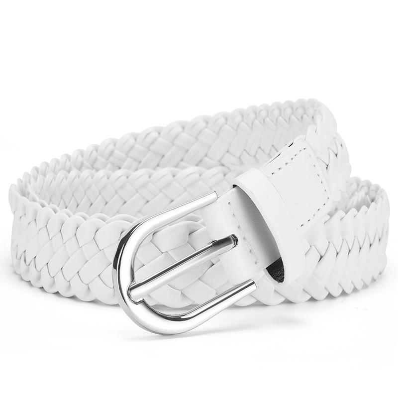 Fashionable Retro Versatile Braided Women’s Thin Belt Korean-Style High-End Elegant Everyday Casual Dress Belt (No Holes)