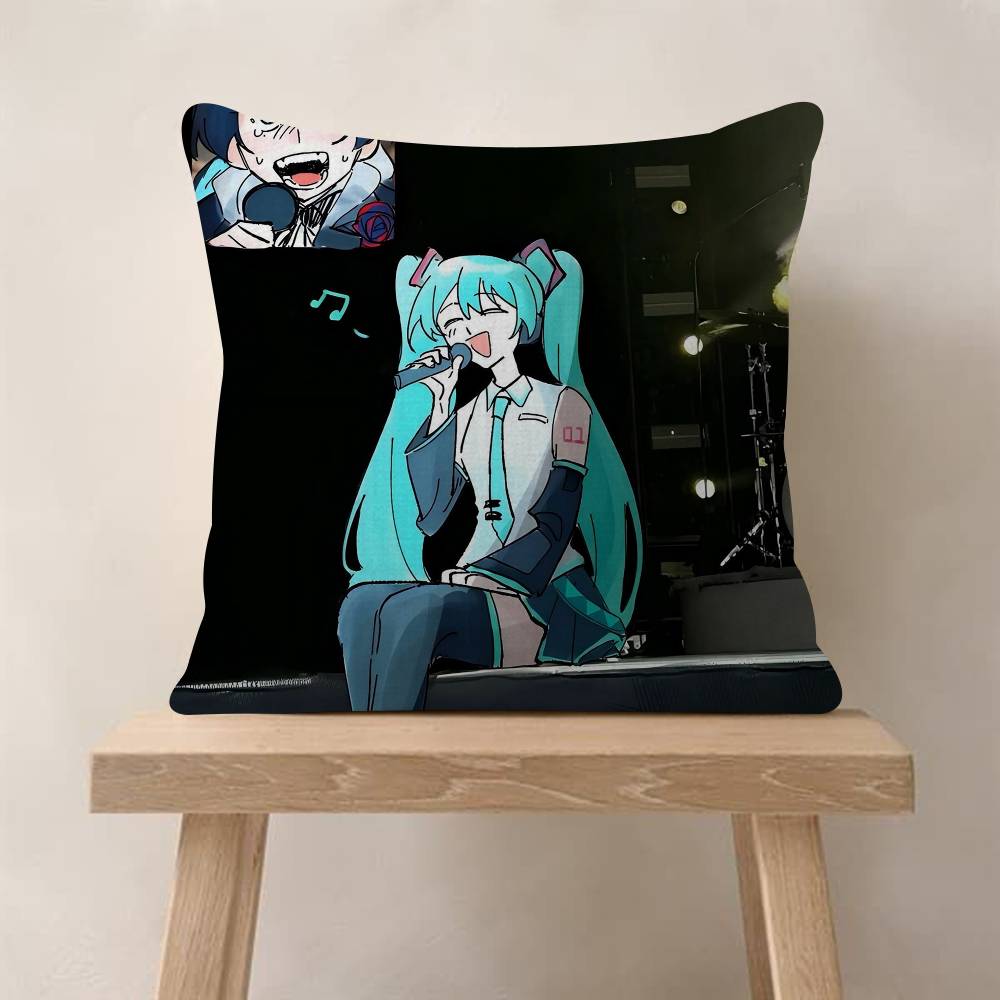 HHatsune Anime Miku Cushion Cover Decorative Pillow Sofa Home Decor Case Pillow Cases