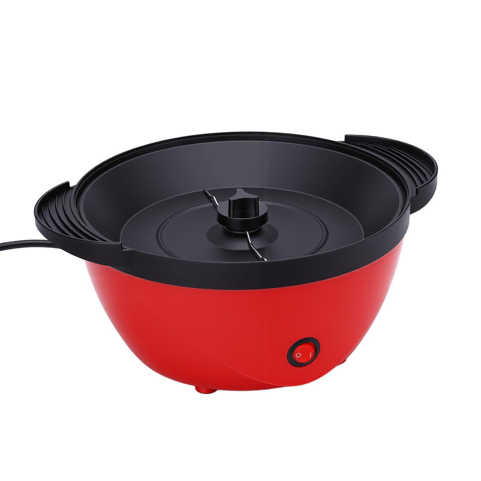 ZuiyouElectric1 Popcornmachine 450W Elektrische Hete Olie Popcornmaker met Anti-aanbakplaat Deksel Roerder 10 Kopjes 2.5L Popper voor Thuisfeesten Filmavond