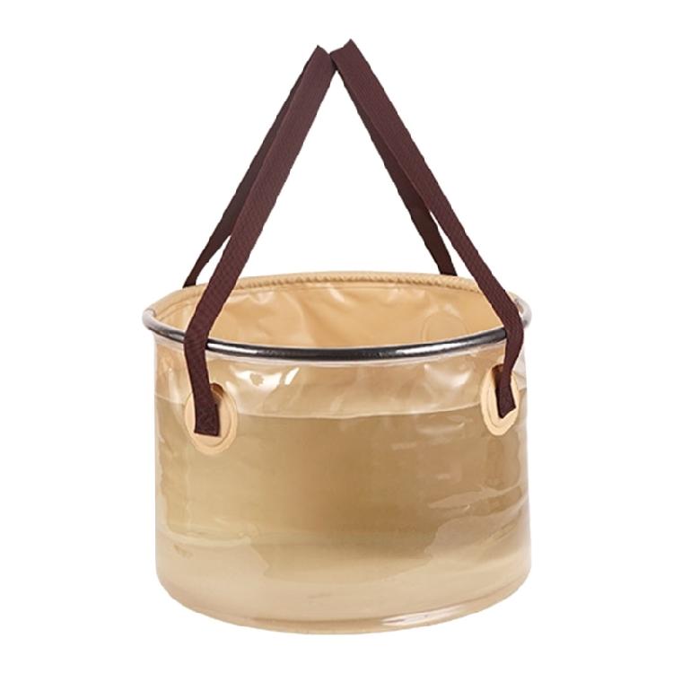 20L/30L Capacity Outdoor Folding Bucket PVC For Campers Hiker Fishermen Convenient Carry Handle