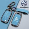 For VOLKSWAGEN VW Leather Car Flip Key Case Cover Shell For Volkswagen VW Polo Golf Passat Tiguan Beetle Caddy Eos Auto Keychain