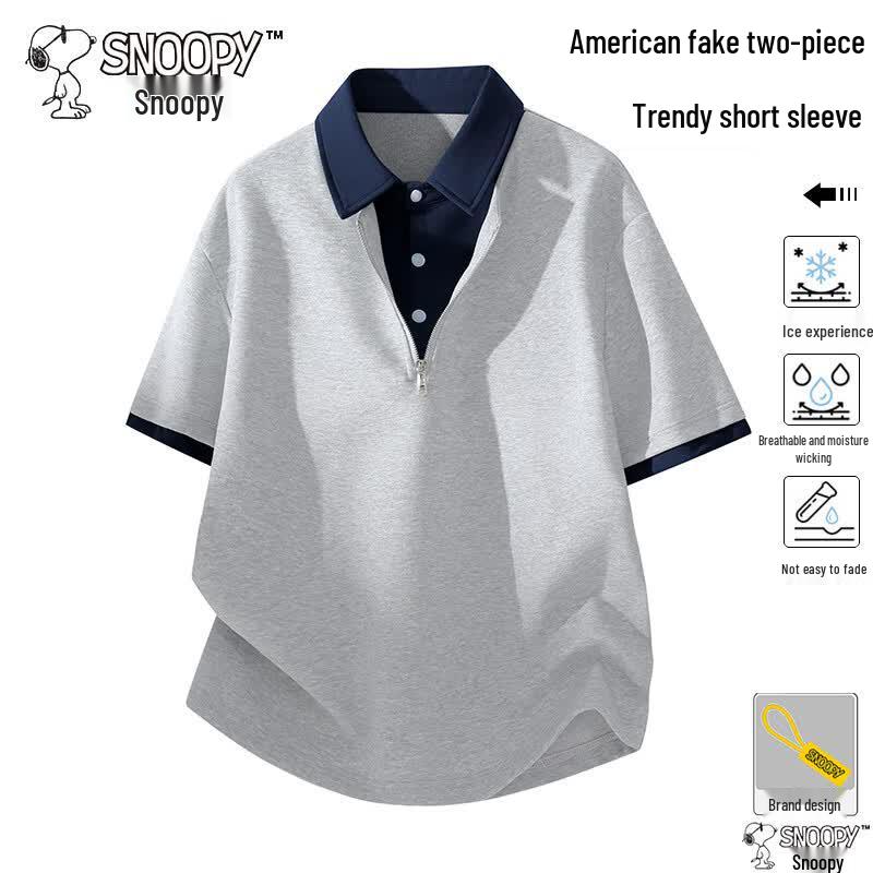 Snoopy Men s Casual Polo T-Shirt L