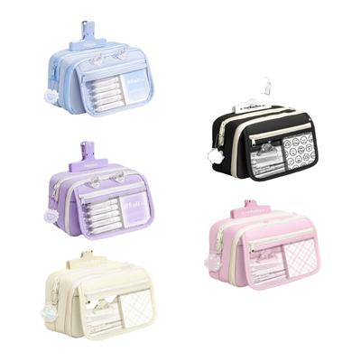 Grande Trousse en Toile pour Crayons Stylo Boîte Pour Enfants d'École Présentant un Rabat Facile d'Accès et des Compartiments Organiseurs