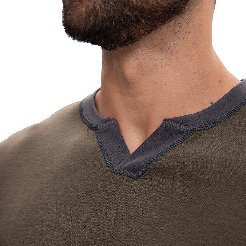 Men's V-neck long-sleeved T-shirt Casual men's base layer top T-shirt and sweatshirt