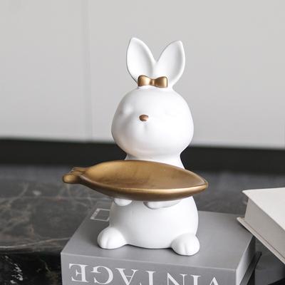 Light Luxury Cute Cartoon Rabbit Tray Key Storage Ornaments Entry Entrance Shoe Cabinet Model Room Children's Decorations