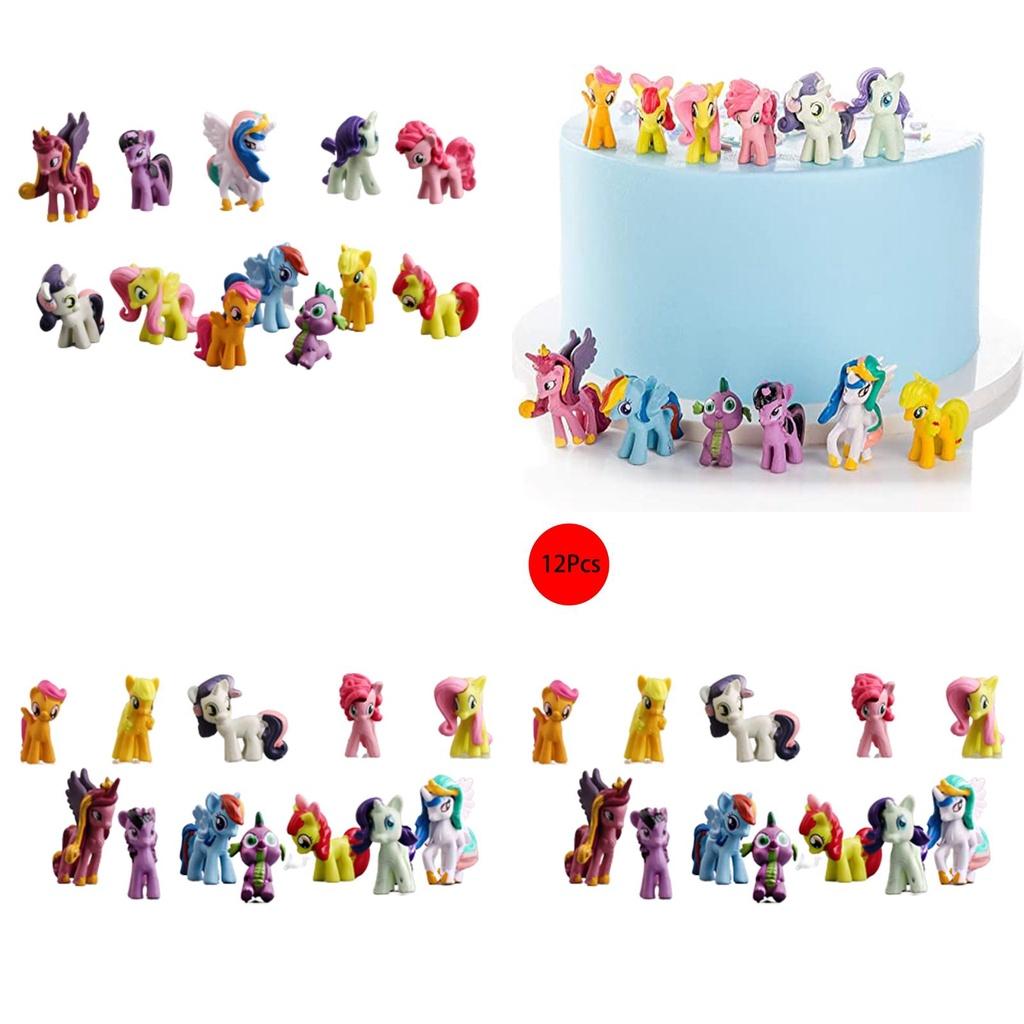 12'li My Little Pony Aksiyon Figürleri Pasta Üstü Süsleri Ev Dekorasyonları Hediyeler