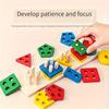 Toy Made of Wooden Stacking Blocks,Game for Sorting Shapes with Color And Shape Matching,Enhance Fine Motor Skills, Safe For, an Educational Puzzle
