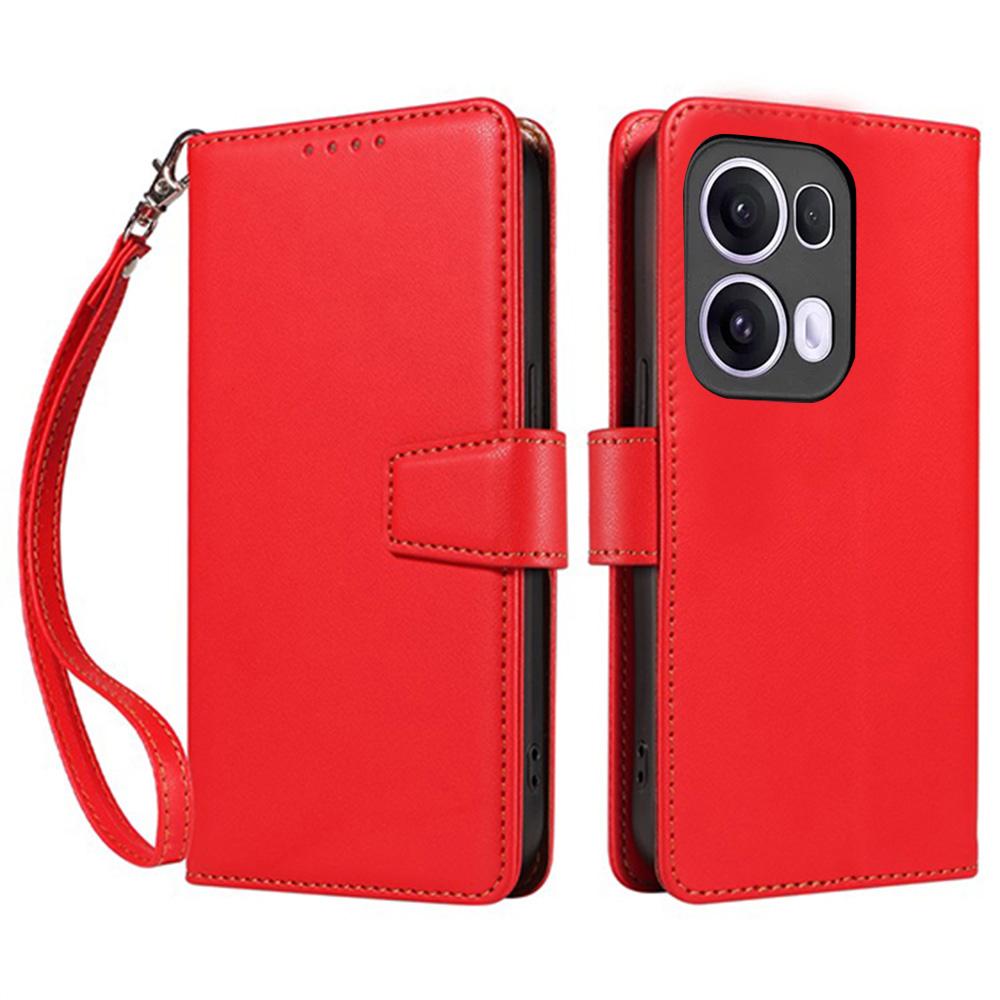 For Oppo Reno13 Pro 5G Case RFID Blocking Leather Wallet Flip Phone Cover with Wrist Strap