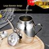 Stainless Steel Oil & Vinegar Pot with Lid for Kitchen & Restaurant Use