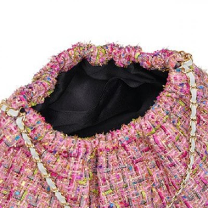 RHEEMIN Breite Kettentasche   Tweed Muffy   Rosa