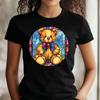 T-Shirt Women Teddy Bear Stained Glass Motif Cotton Size XS To 3XLWill Open In a New Window or Tab