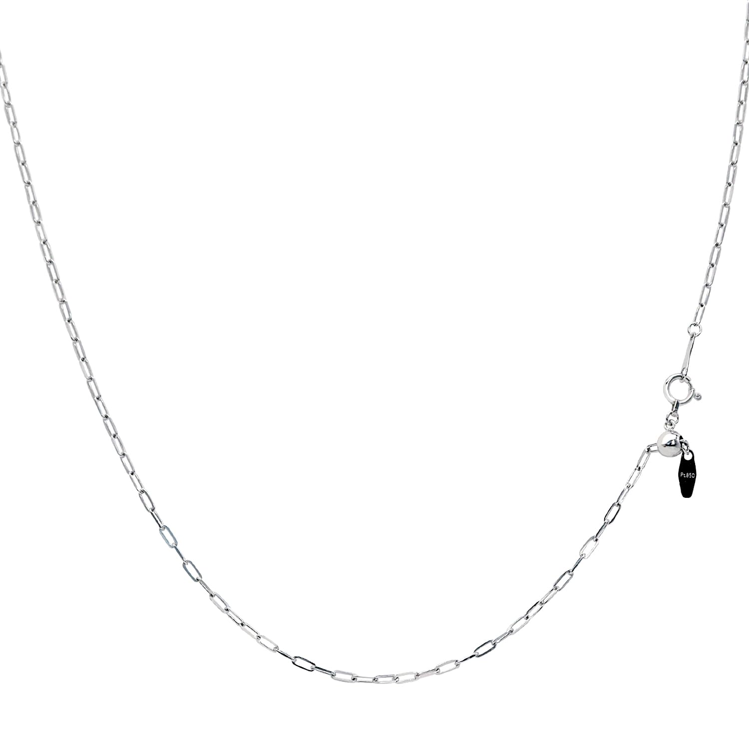 

Platinum Chain Necklace Pt850 Rough Angle Azuki Thin Width Maximum 45cm Length Adjustable [Lara Christie] 1.5mm Approx. 3.7g lc97-0036 срібний