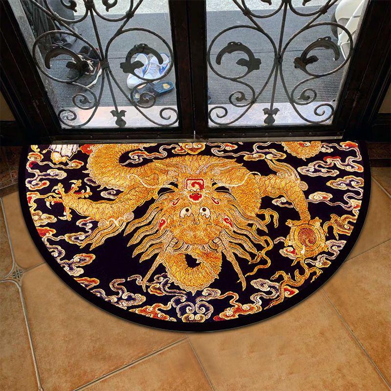 Europeisk Stil Halvcirkelformad Golvmatta Halkfri och Absorberande Matta Vid Badrumsentrén Hushållsdörrmatta Smutsavvisande Fotmatta
