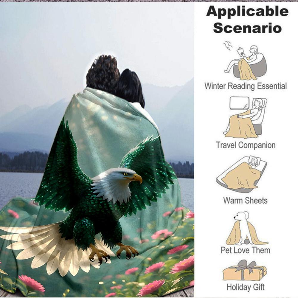 1pc Fantasy Eagle Wings Blanket Lightweight Blanket Throw Blanket For Sofa, Bed, Travel, Camping, Livingroom, Office, Couch, Chair yy251010019
