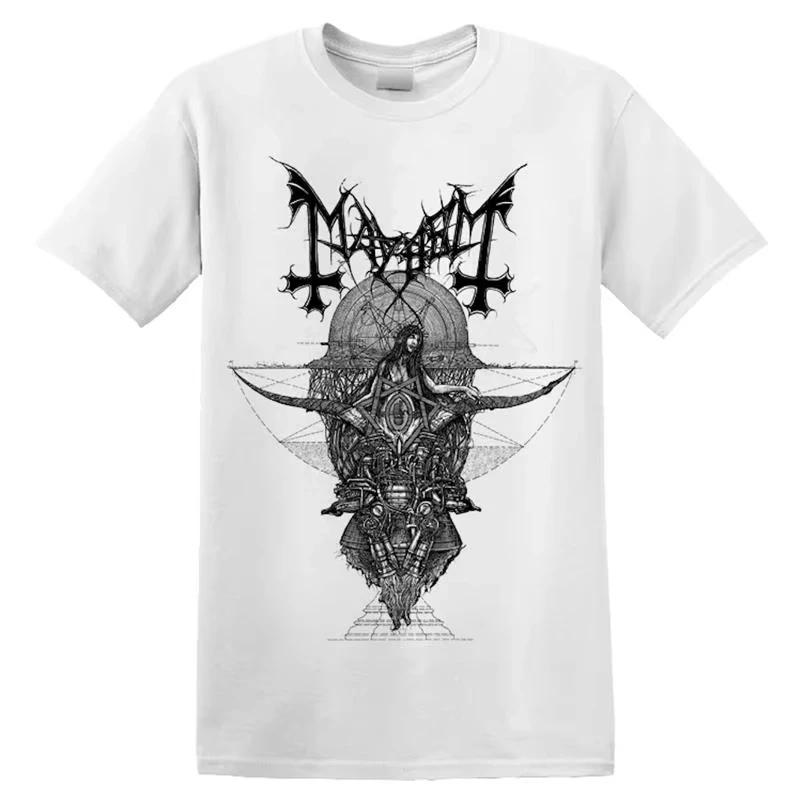 2025 Mayhem Norwegische Band Black Metal Rock Dunkler Wind Rot Amerikanisch Retro Punk Straße Männer Frauen High Street Kurzarm T-Shirt