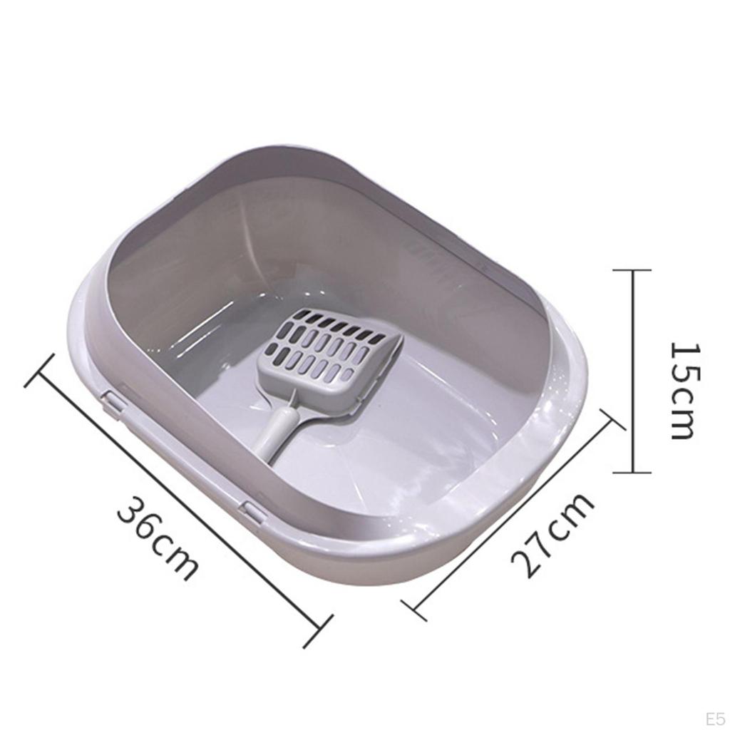 Cat Litter Tray Open Top Pet High Sided Splashproof Kitten Potty Toilet for Indoor Cats