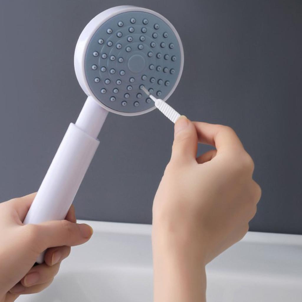 Shower Head Brush Prevent Clogging Slip Proof Multifunctional Showerhead Cleaning Brush for Small