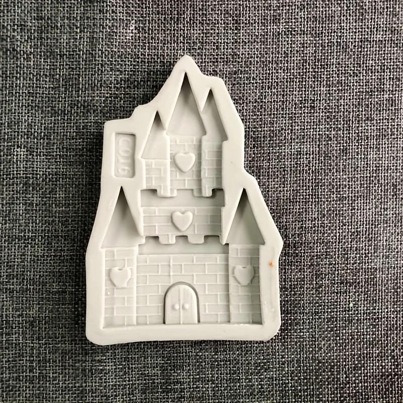 1ks-Hradní čokoládová forma - Kreslená budova Forma na cukroví pro DIY zdobení dortů a pečení - Silikonová forma na výrobu sušenek