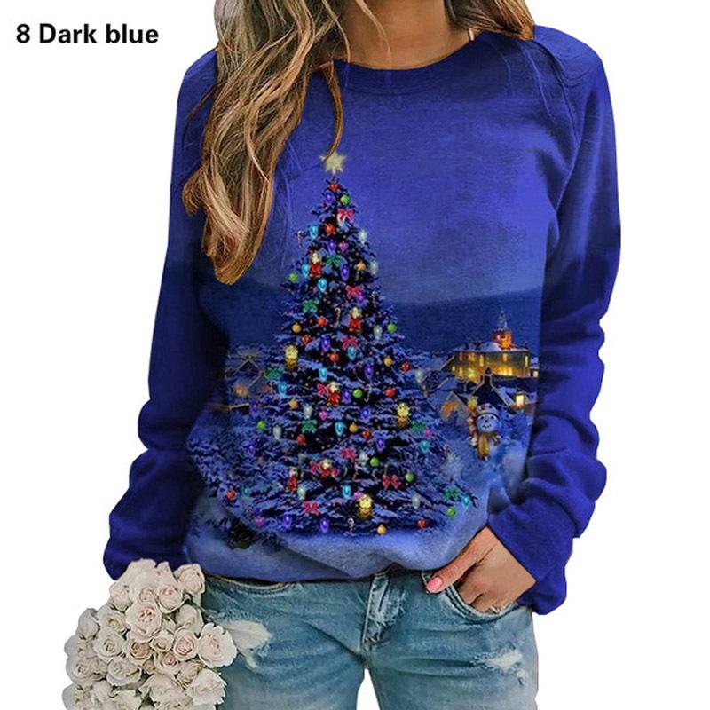 Autumn hot selling Christmas printed round neck long sleeved hoodie bulk wholesale in stock