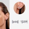 Authentic 925 Silver Cherry Blossom Bow Heart Hoop Stud Drop Earrings plata de ley Jewelry DIY Birthday Gift Original