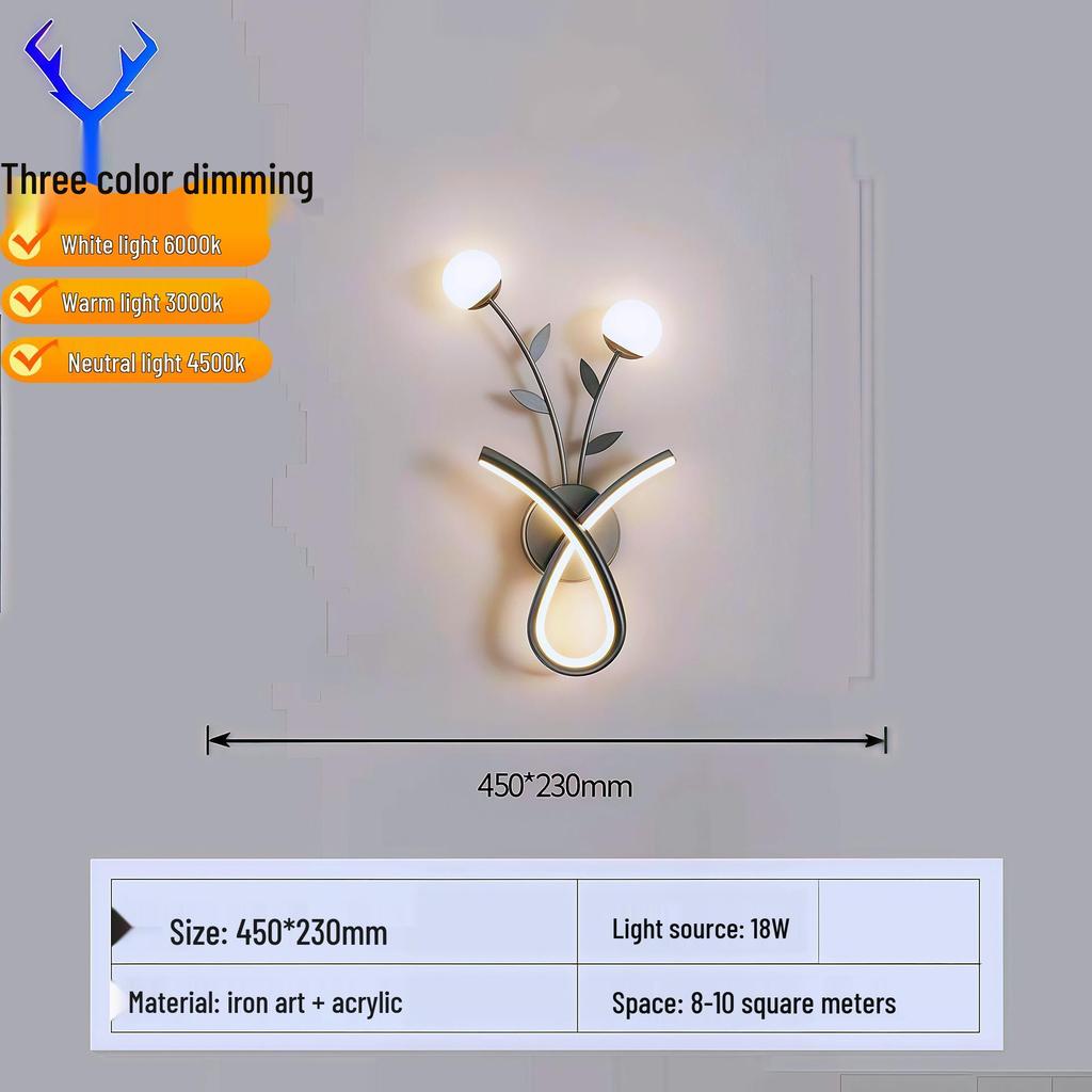 Kreative LED-Wandleuchte für den Innenbereich mit Fernbedienung - Stufenloses Dimmen für Schlafzimmer, Wohnzimmer, Flur, Balkon oder Treppenhaus
