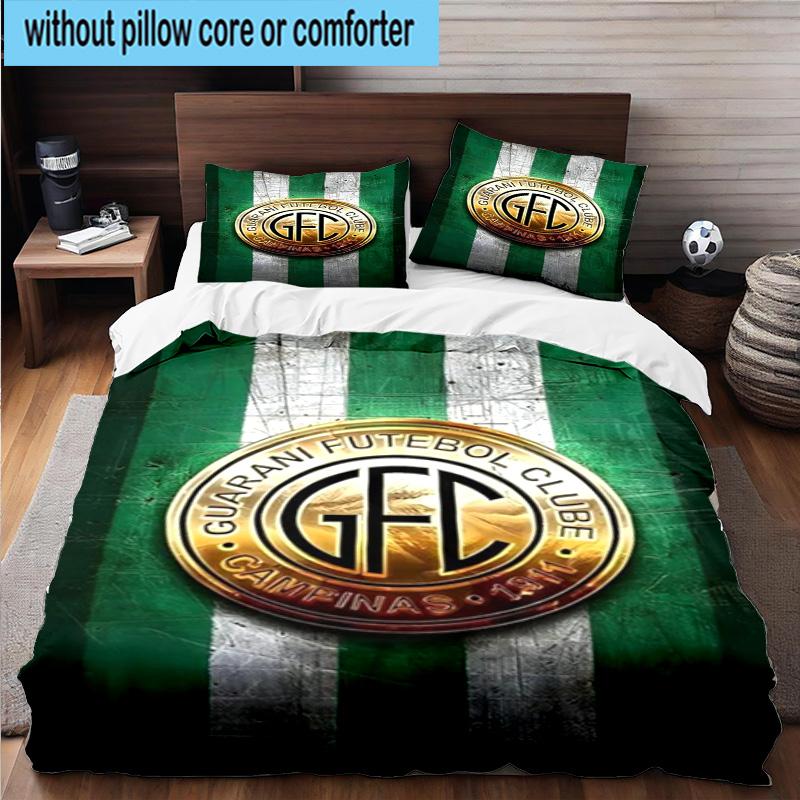 3pcs Football Club Emblem Printed Bedding Set Duvet Cover Closure Includes 1 Duvet Cover & 2 Pillowcases Bedding Sets Home Decor Gifts